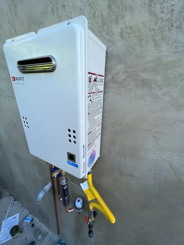 Tankless water heater installation for Wright homes